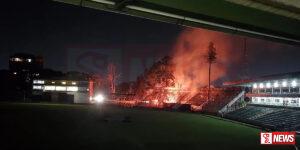 සිම්බාබ්වේ හරාරේ ක්රිකට් ක්රීඩාංගණයේ ගින්නක්