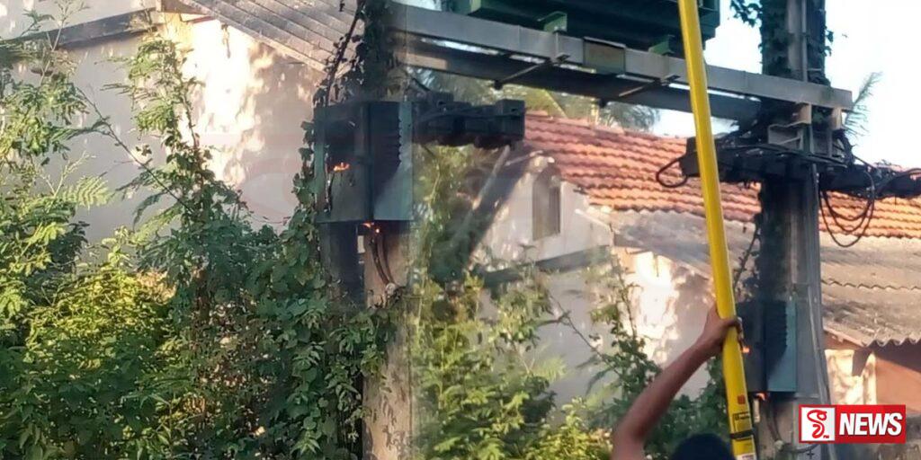 යාපනයේ විදුලි ට්රාන්ස්ෆෝමරයක් හදිසියේ ගිනි ගනියි