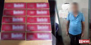 විදේශීය දුම්වැටි 2000 ක් සමඟ පුද්ගලයෙකු නීතියේ රැහැනට