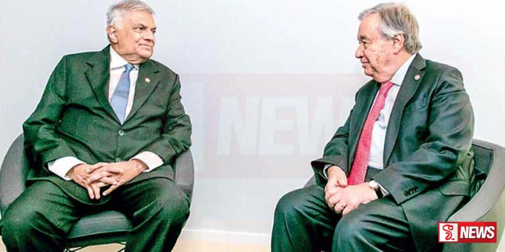 එක්සත් ජාතීන්ගේ සංවිධානයේ මහ ලේකම්ගෙන් ජනපතිට සහතිකයක්
