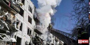 යුක්රේනයේ නේවාසික ගොඩනැගිල්ලකට රුසියාවෙන් ප්රහාරයක්