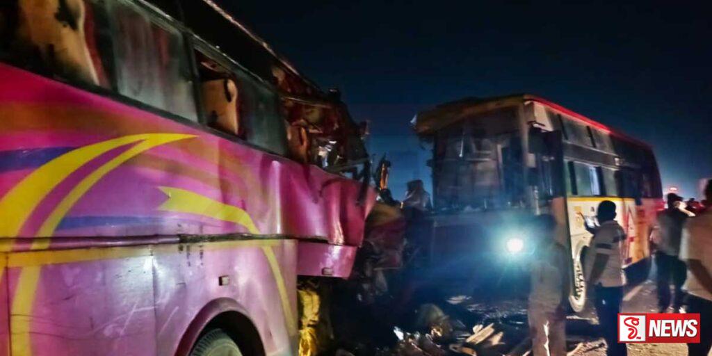 ගුවන් පාලමක් මත බස් රථ අනතුරක්