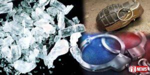 අයිස් මත්ද්රව්ය සහ ජීව අත්බෝම්බයක් සමග සැකකරුවෙකු අත්අඩංගුවට