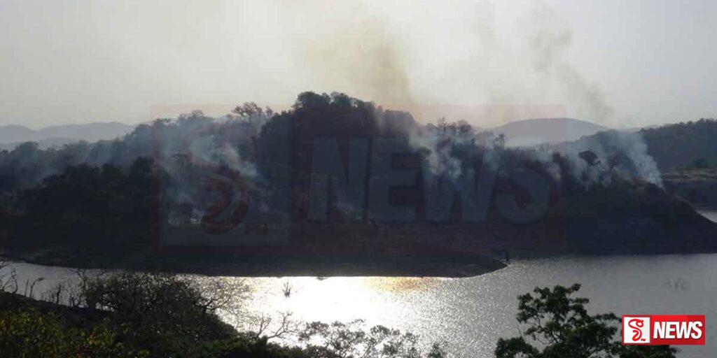 මොරගහකන්ද ජලාශය අසළ ඇති රක්ෂිත වන වගාව විනාශ වන ලකුණු