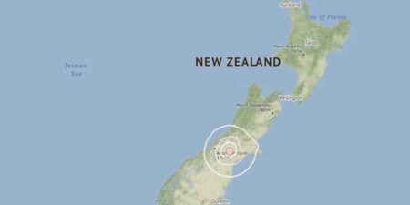 නවසීලන්තයේ දකුණු දූපත ආසන්නයේ භූ කම්පනයක්