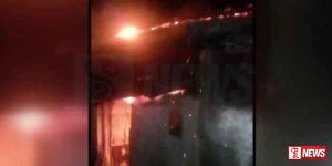 විදුලි කාන්දුවකින් ලැයින් කාමර 7ක් ගිනිගනී