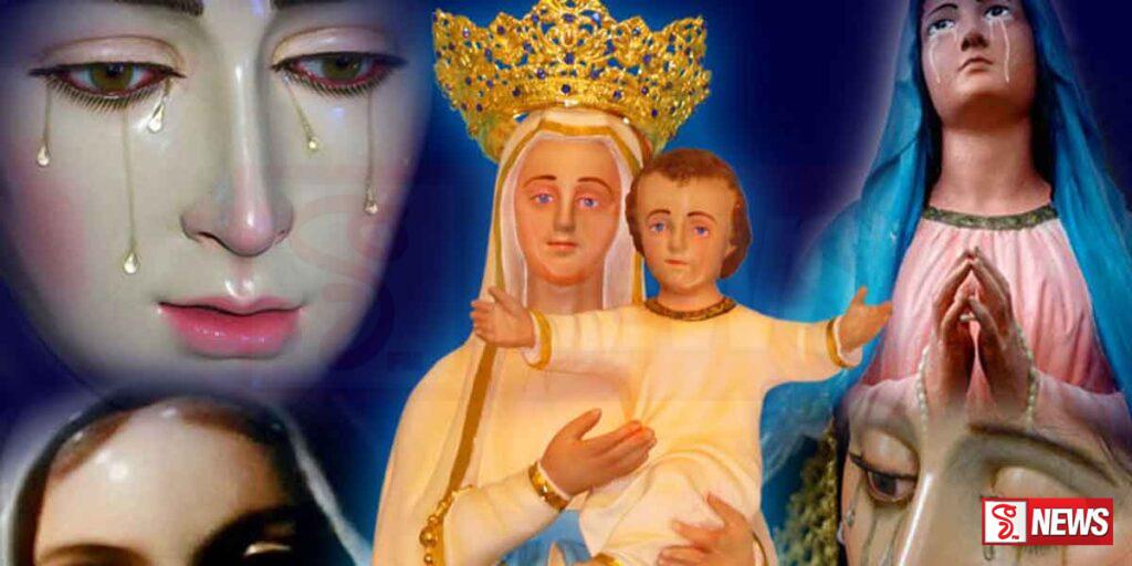 මරියතුමියගේ පිළිරුවේ දෑසින් රත් පැහැති ද්රාවණයක් ගලයි