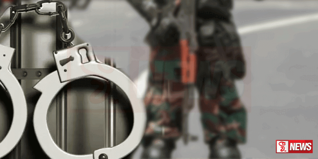 හමුදා සෙබළෙකු ටී 56 ක් සමග පලා යමින් සිටිය දී  අත්අඩංගුවට