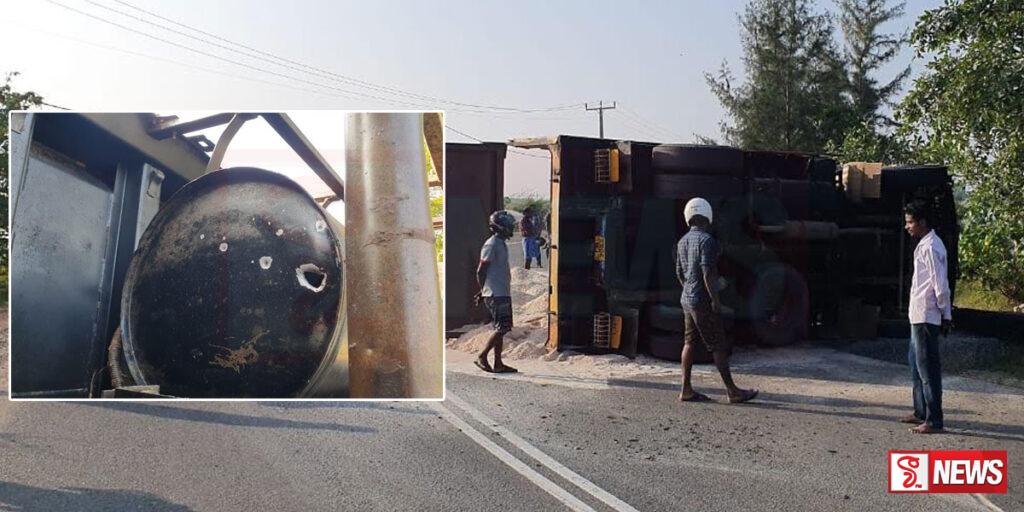 යාපනයේදී ටිපර් රථයකට වෙඩි ප්රහාරයක් – දෙදෙනෙක් අත්අඩංගුවට