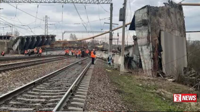 රුසියාවේ පාලමක් කඩා වැටීමෙන් කාන්තාවක් ජීවිතක්ෂයට