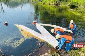 රාවණාගම වැව් ජලයට මිශ්රව තිබූ ඉන්ධන ඉවත් කෙරේ