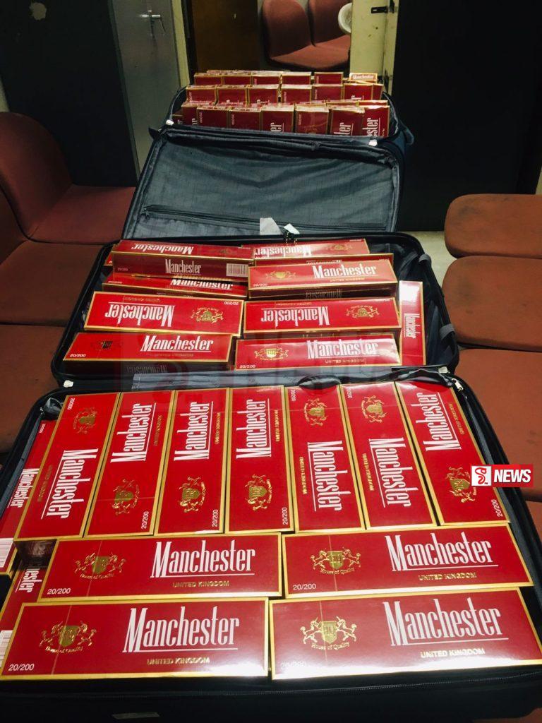 විදේශීය නිෂ්පාදිත දුම්වැටි තොගයක් සමග කාන්තාවක් අත්අඩංගුවට