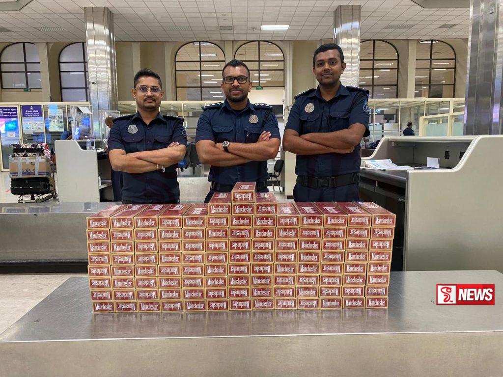 නීතිවිරෝධී ලෙස කටුනායක ගුවන් තොටුපොළට ගෙන ආ දුම්වැටි තොගය