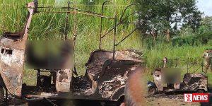 පිලිස්සී ගිය මළ සිරුරක් සුසාන භූමියක තිබූ ත්රීරෝද රථයකින් හමුවෙයි