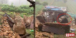 ගල් පෙරලීමේ අවදානමක් නිසා පවුල් ගණනාවක් ඉවත් කරයි