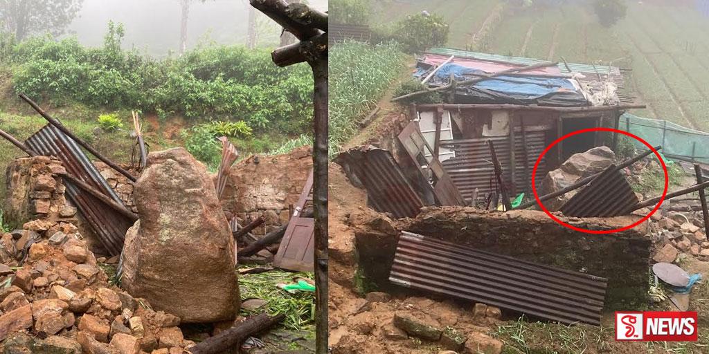 ගල් පෙරලීමේ අවදානමක් නිසා පවුල් ගණනාවක් ඉවත් කරයි