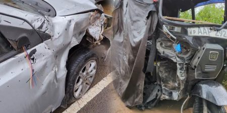 ත්රීරෝද – මෝටර් රථ ගැටුමෙන් සිව් දෙනෙක් රෝහලට