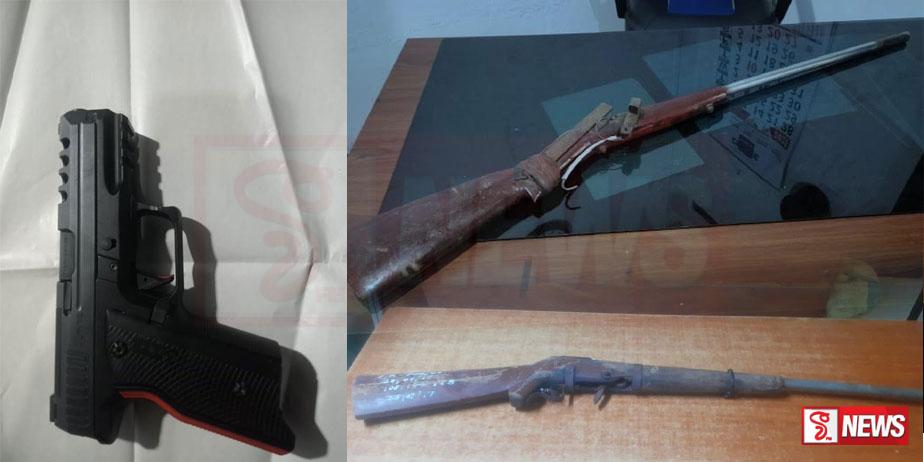 ගිනි අවි සමග තිදෙනෙක් අල්ලයි