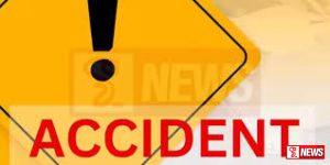 බස් රථයක් හා යතුරු පැදියක් ගැටෙයි