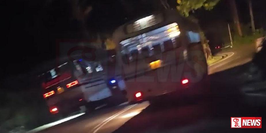 අනතුරුදායක ලෙස තරගෙට බස් එලවලා වෙච්චි දෙයක්
