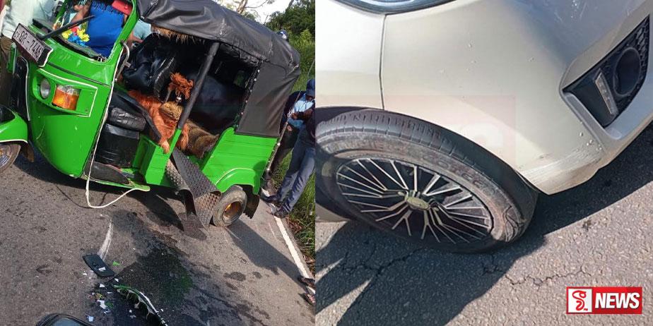 ත්රීරෝද රථයක් මෝටර් රථයක ගැටී හතකට තුවාල