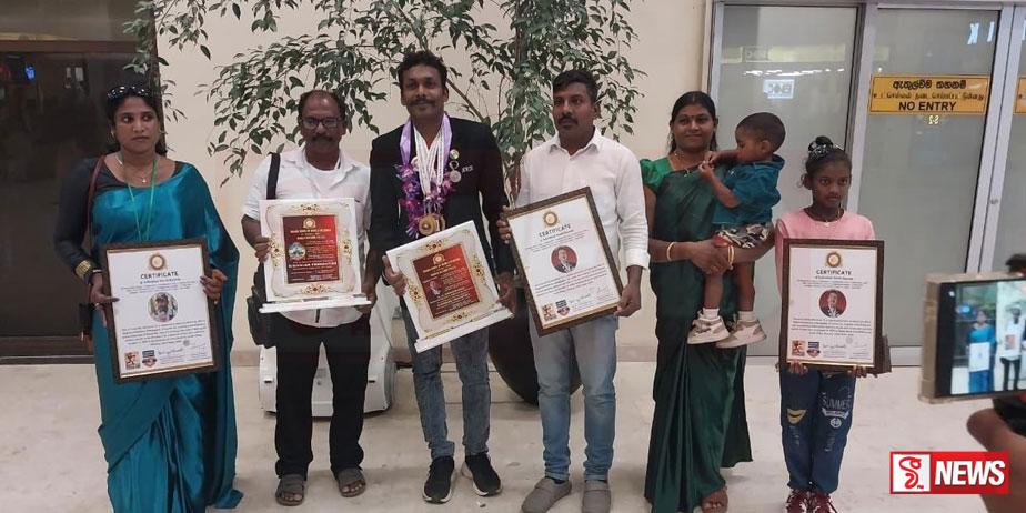 ලෝක වාර්තා තුනක් තැබූ විග්නේෂ්වරන් දිවයිනට පැමිණෙයි