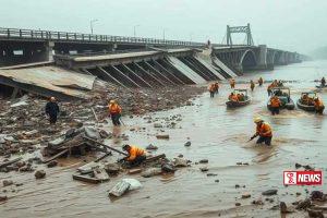 චීනයේ අලුතින් විවෘත කළ පාලමක කොටසක් කඩා වැටෙයි