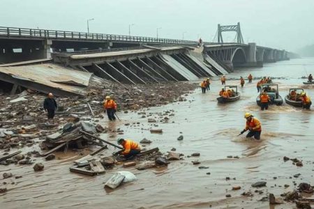 චීනයේ අලුතින් විවෘත කළ පාලමක කොටසක් කඩා වැටෙයි