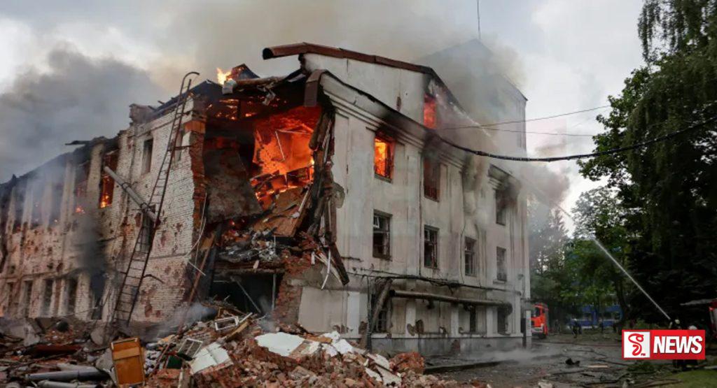 යුක්රේන ගොඩනැගිලි කිහිපයකට රුසියාවෙන් ඩ්රෝන ප්රහාරයක්