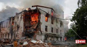 යුක්රේන ගොඩනැගිලි කිහිපයකට රුසියාවෙන් ඩ්රෝන ප්රහාරයක්