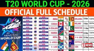 2026 ඔ20 ලෝක කුසලානයේ නිල කාලසටහන එළිදැක්වීම අද