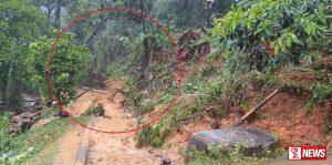 විමලසුරේන්ද්ර ජලාශයේ යුද හමුදා මුර පොළට පස් කන්දක් කඩා වැටෙයි