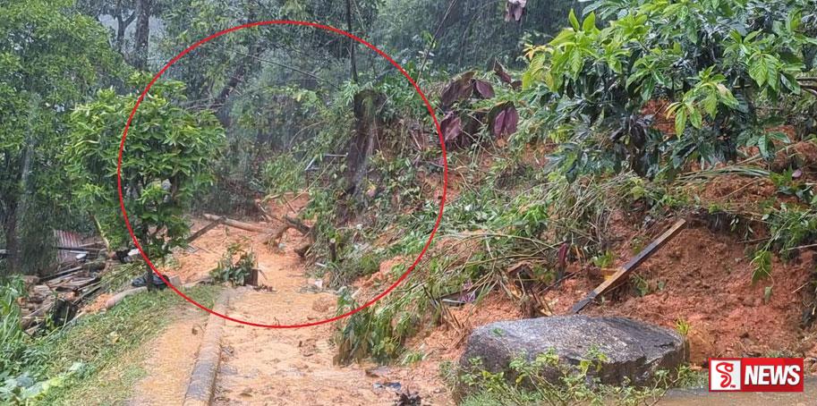 විමලසුරේන්ද්ර ජලාශයේ යුද හමුදා මුර පොළට පස් කන්දක් කඩා වැටෙයි