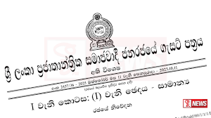 ජාතික ව්යසන පාත්ර ප්රදේශ ප්රකාශයට පත් කරමින් ගැසට් නිවේදනයක්