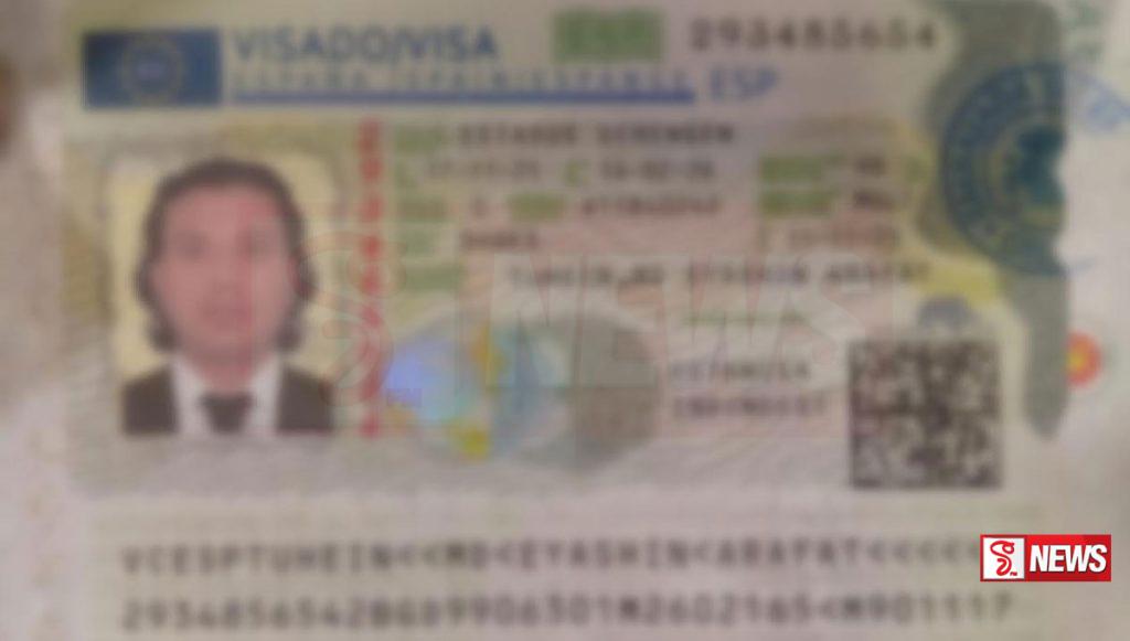 කූඨ ලෙස සැකසූ වීස බලපත්රයකින් ස්පාඤ්ඤයට පනින්න හැදූ විදේශිකයෙක් අත්අඩංගුවට
