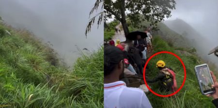 ඇල්ල පුංචි සිරිපාදෙන් වැටුණු විදෙස් ජාතික දරුවෙක් බේරා ගැනේ