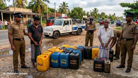 නිසි අවසරයක් නොමැතිව ඩීසල් ළඟ තබාගත් දෙදෙනෙක් අත්අඩංගුවට