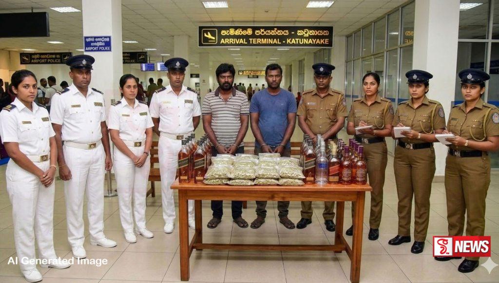 එන්සාල් සහ විදේශීය මත්පැන් සමග විදේශිකයන් දෙදෙනෙක් අත්අඩංගුවට