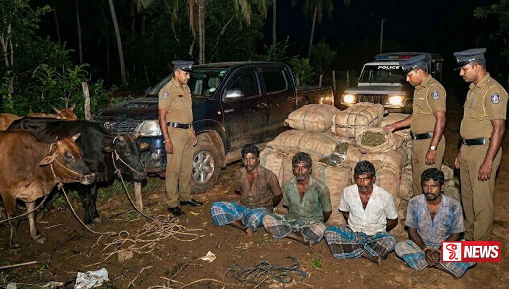 හරක් හොරු ගංජත් එක්කම අත්අඩංගුවට
