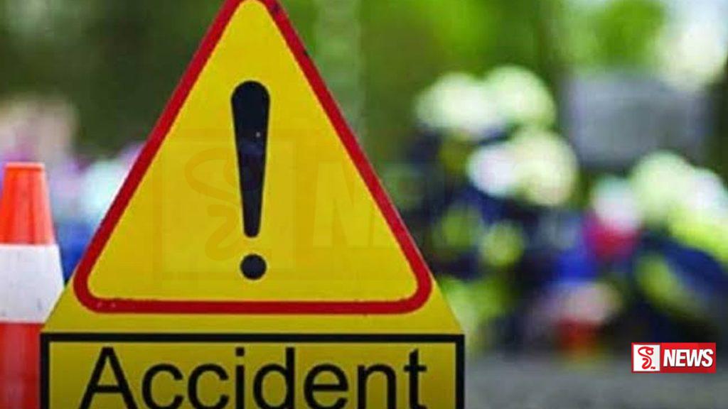 මෝටර් රථයක් සහ යතුරු පැදියක් ගැටෙයි