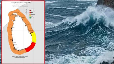 මුහුදු රළ ඉහළයාම පිළිබඳව අවවාදාත්මක නිවේදනයක්